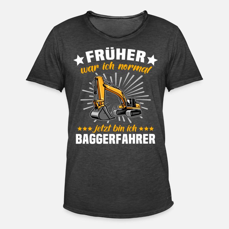 Baggerfuehrer Baggerfahrer - Männer Vintage T-Shirt - Vintage Schwarz