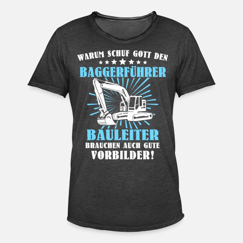 Baggerfuehrer Baggerfahrer - Männer Vintage T-Shirt - Vintage Schwarz