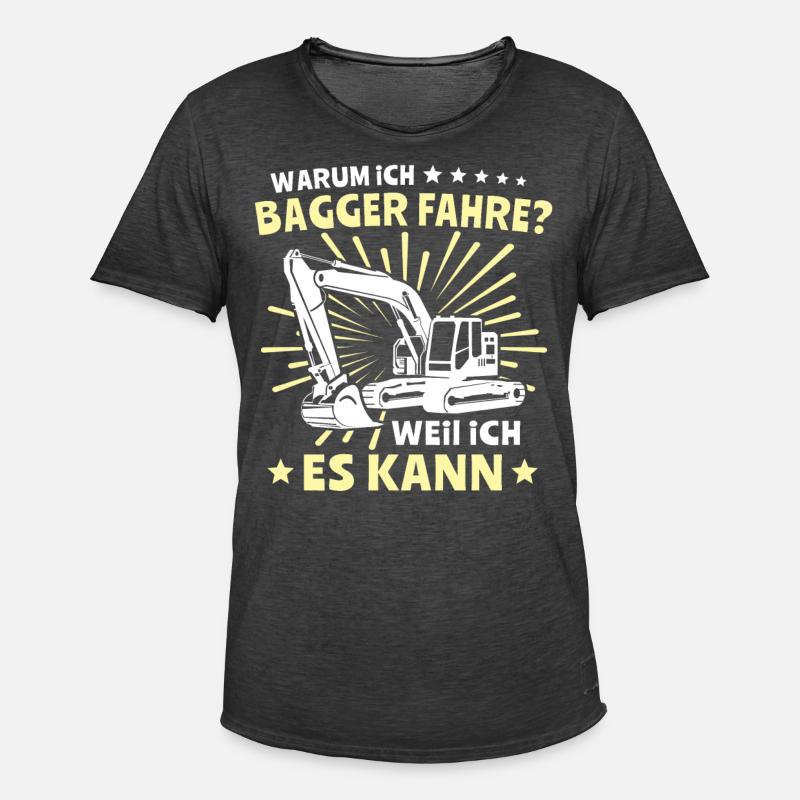 Baggerführer Bagger Baggerfahrer - Männer Vintage T-Shirt - Vintage Schwarz