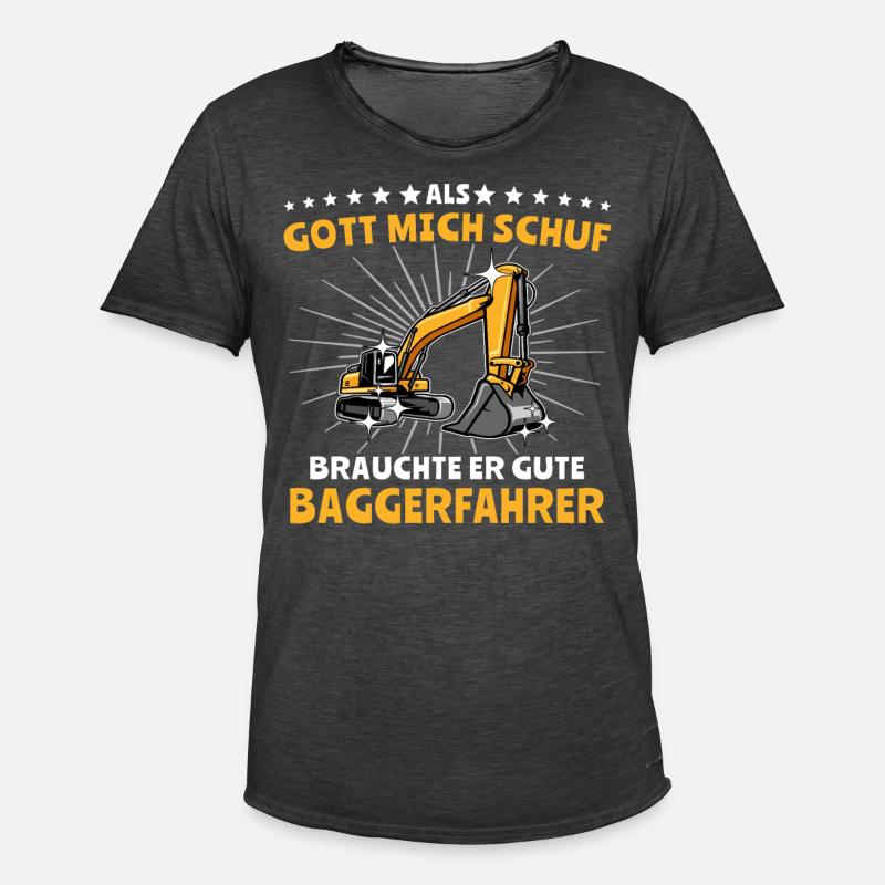 Baggerführer Bagger Baggerfahrer - Männer Vintage T-Shirt - Vintage Schwarz