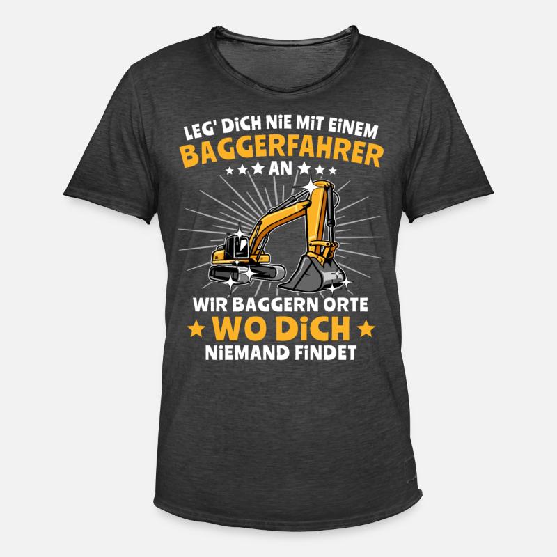 Baggerfuehrer Baggerfahrer - Männer Vintage T-Shirt - Vintage Schwarz