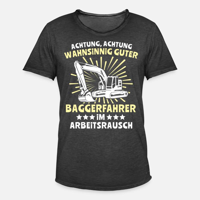 Baggerfuehrer Baggerfahrer - Männer Vintage T-Shirt - Vintage Schwarz