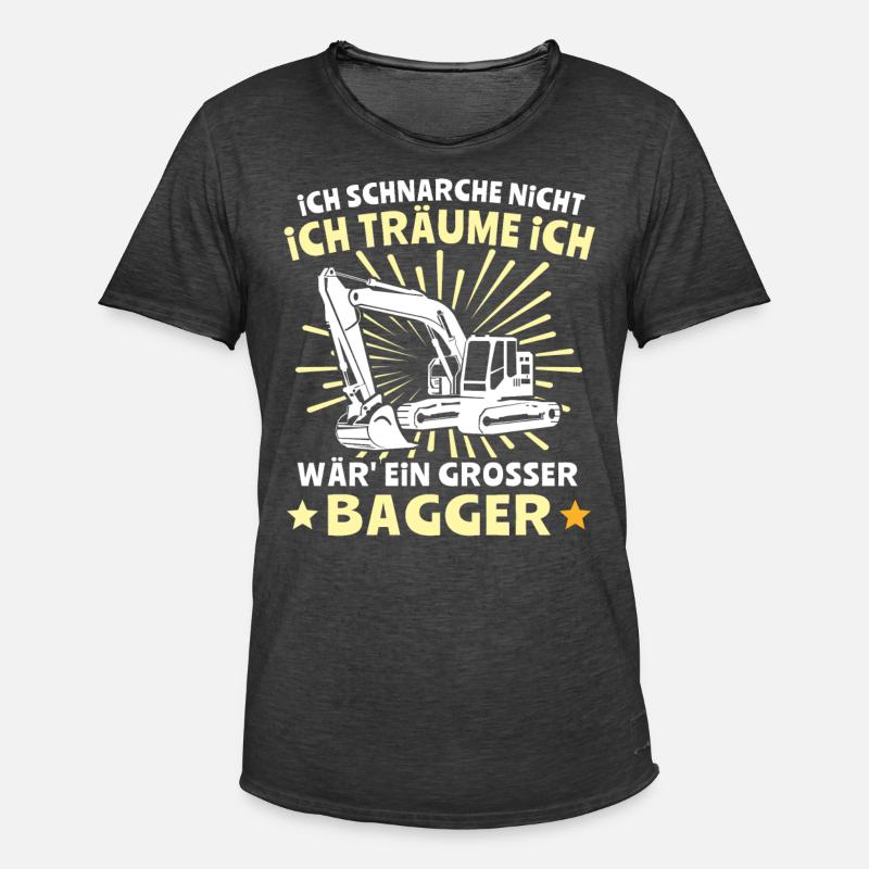 Baggerfuehrer Baggerfahrer - Männer Vintage T-Shirt - Vintage Schwarz