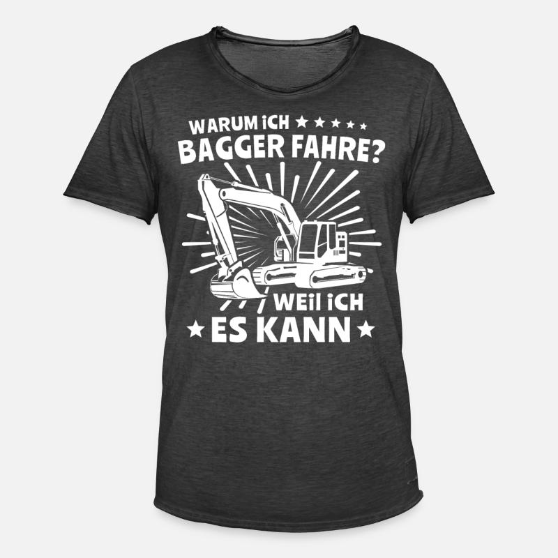 Baggerfahrer Bagger - Männer Vintage T-Shirt - Vintage Schwarz