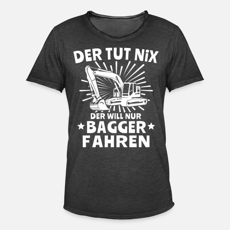 Baggerfahrer Bagger - Männer Vintage T-Shirt - Vintage Schwarz