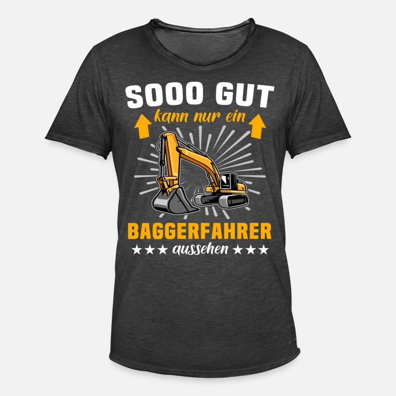 Baggerfahrer Bagger - Männer Vintage T-Shirt - Vintage Schwarz