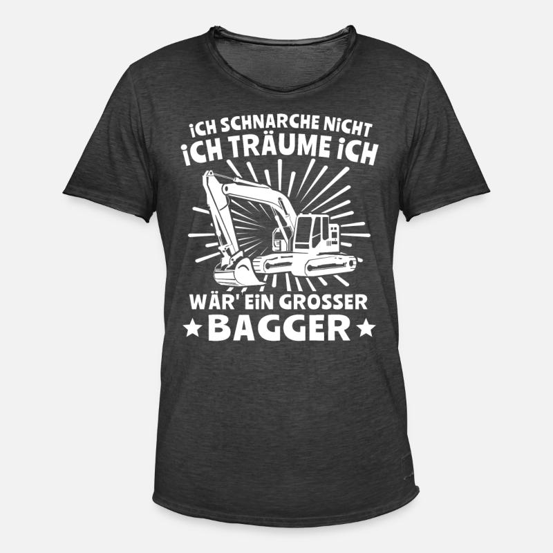 Baggerfuehrer Baggerfahrer - Männer Vintage T-Shirt - Vintage Schwarz