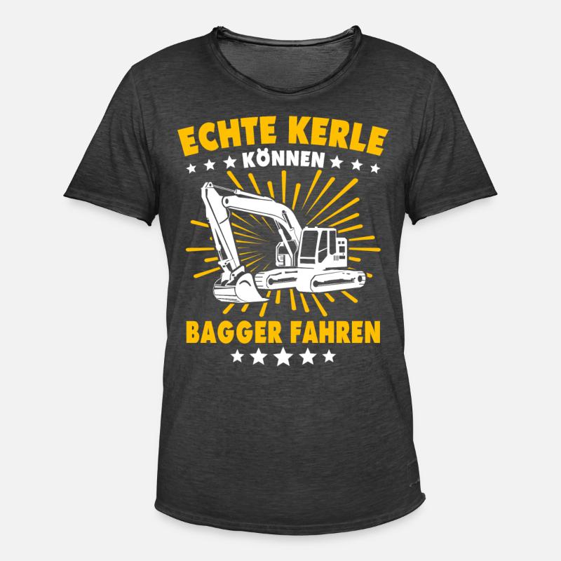 Baggerführer Bagger Baggerfahrer - Männer Vintage T-Shirt - Vintage Schwarz