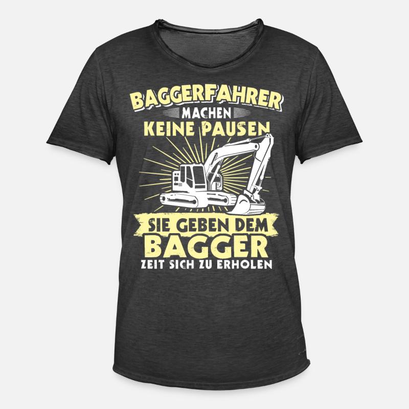 Baggerführer Bagger Baggerfahrer - Männer Vintage T-Shirt - Vintage Schwarz