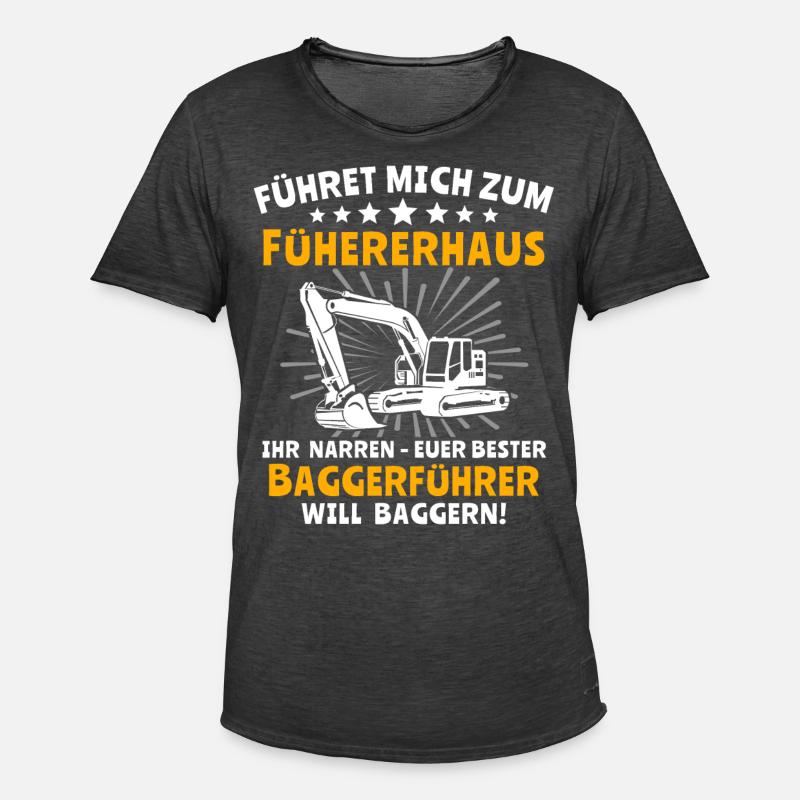 Baggerführer Bagger Baggerfahrer - Männer Vintage T-Shirt - Vintage Schwarz