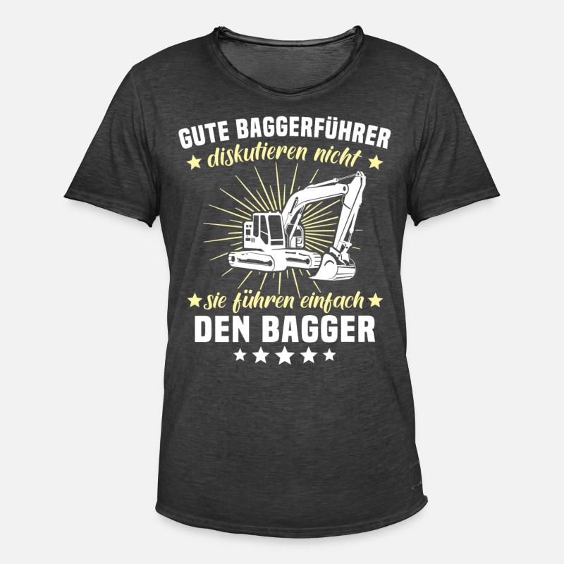 Bagger Baggerfahrer - Männer Vintage T-Shirt - Vintage Schwarz