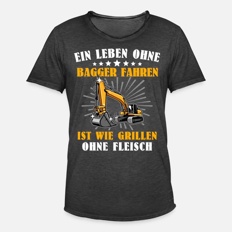 Bagger Baggerfahrer - Männer Vintage T-Shirt - Vintage Schwarz