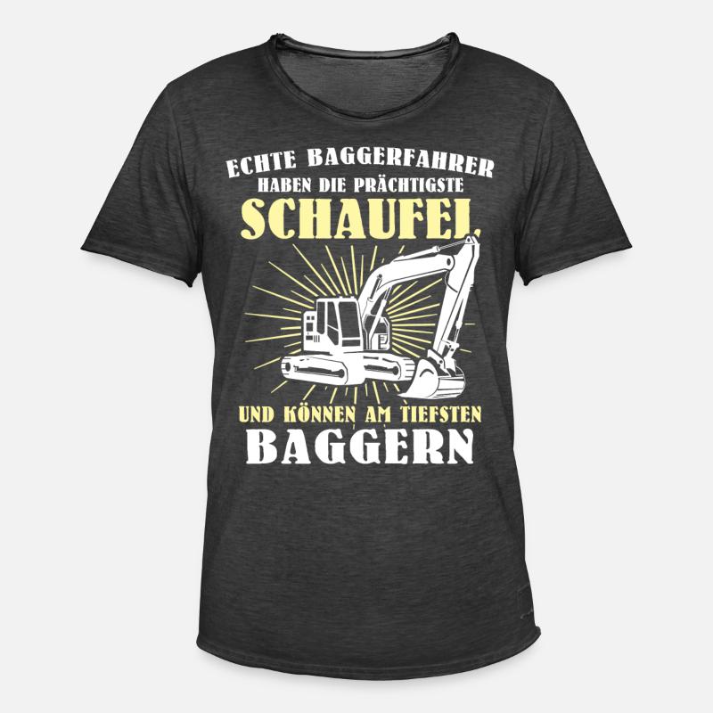 Bagger Baggerfahrer - Männer Vintage T-Shirt - Vintage Schwarz
