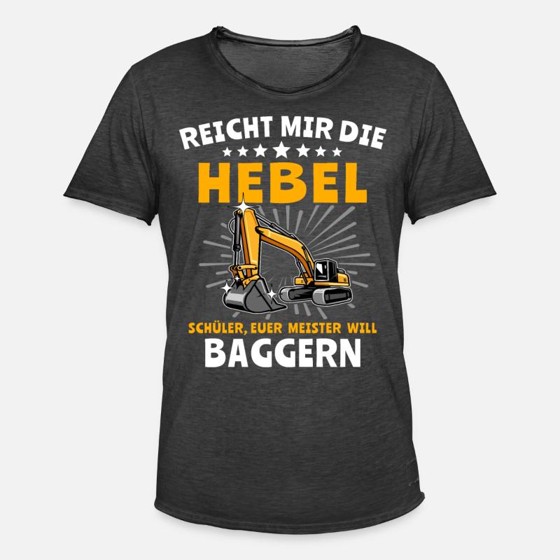 Baggerfahrer Bagger - Männer Vintage T-Shirt - Vintage Schwarz