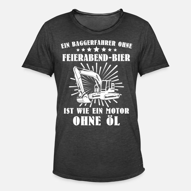 Baggerfuehrer Baggerfahrer - Männer Vintage T-Shirt - Vintage Schwarz