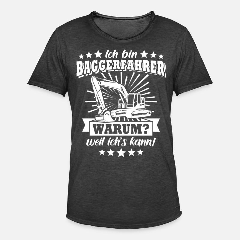 Baggerfuehrer Baggerfahrer - Männer Vintage T-Shirt - Vintage Schwarz