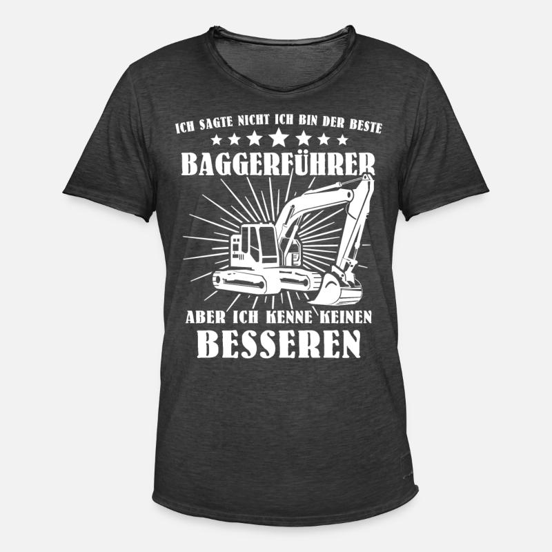 Baggerführer Bagger Baggerfahrer - Männer Vintage T-Shirt - Vintage Schwarz