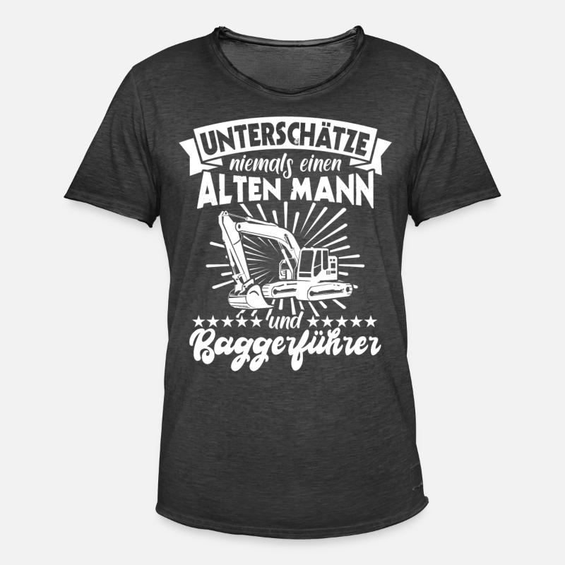 Baggerfahrer Bagger - Männer Vintage T-Shirt - Vintage Schwarz