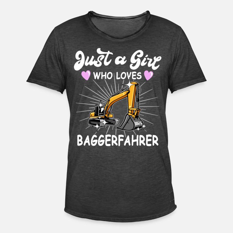 Baggerfuehrer Sprüche Baggerfahrer - Männer Vintage T-Shirt - Vintage Schwarz