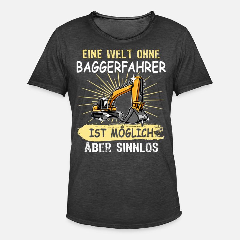 Bagger Baggerfahrer - Männer Vintage T-Shirt - Vintage Schwarz