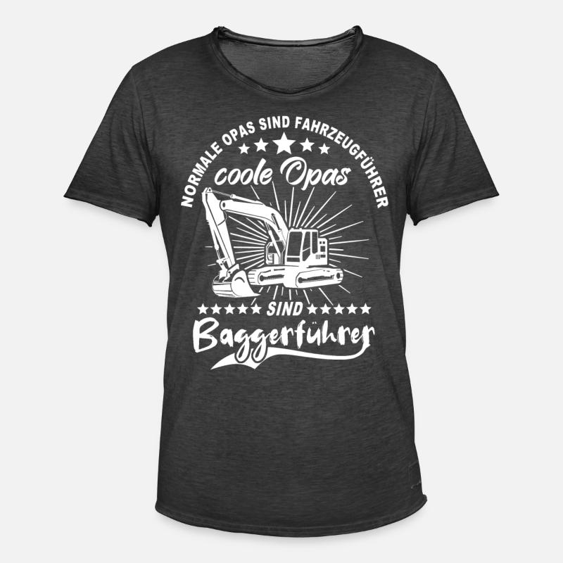 Baggerfuehrer Opa Baggerfahrer - Männer Vintage T-Shirt - Vintage Schwarz