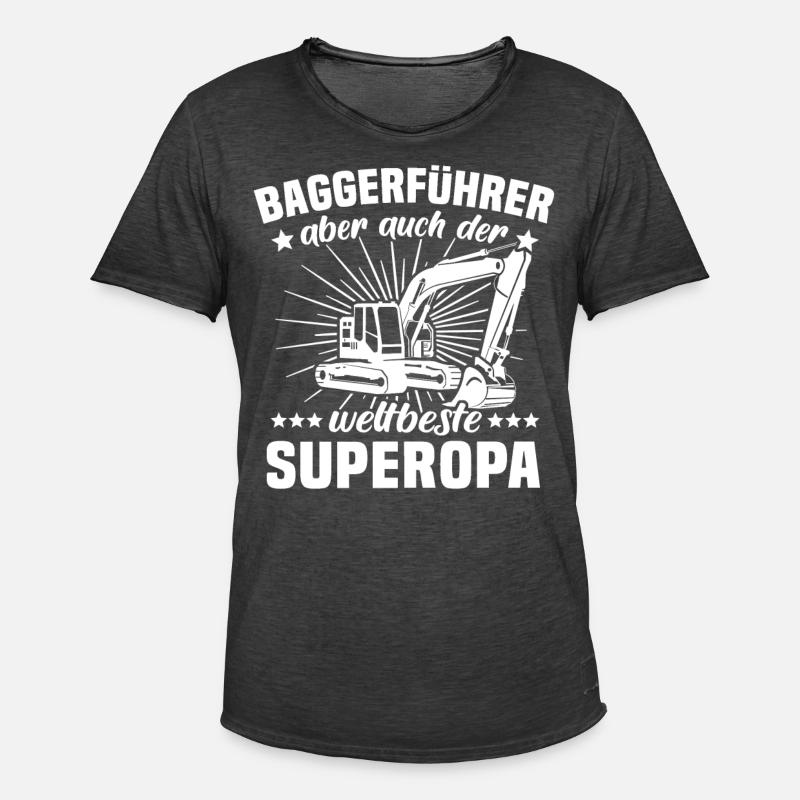 Baggerfuehrer Opa Baggert - Männer Vintage T-Shirt - Vintage Schwarz