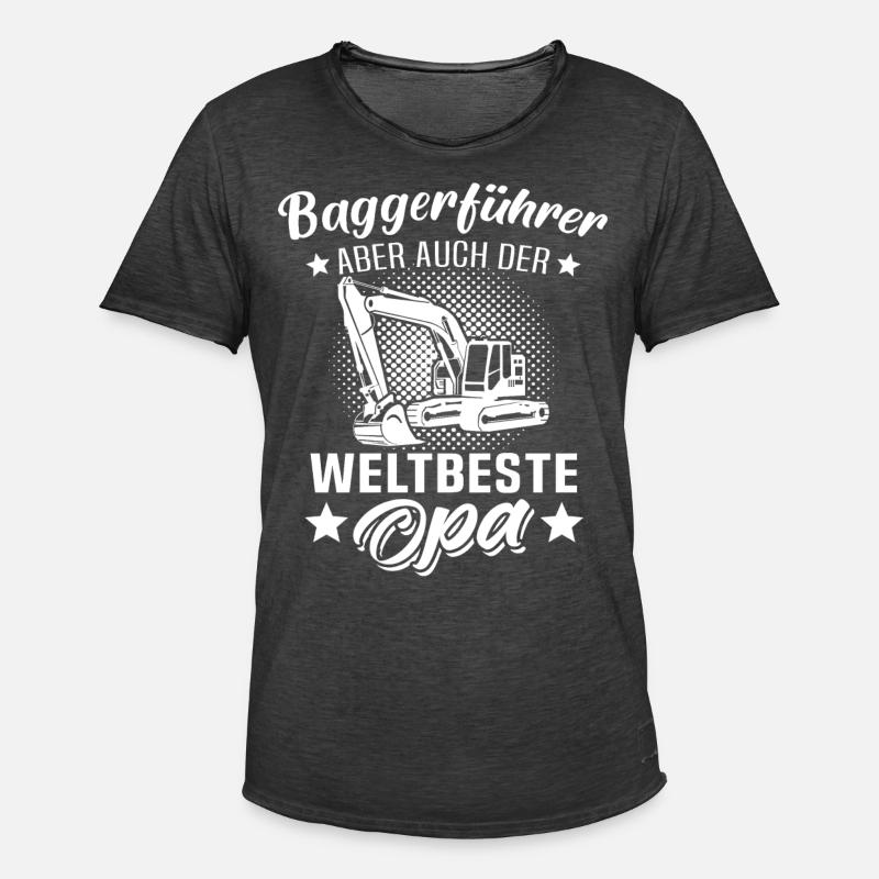 Baggerfuehrer Opa Baggerfahrer Grossvater - Männer Vintage T-Shirt - Vintage Schwarz