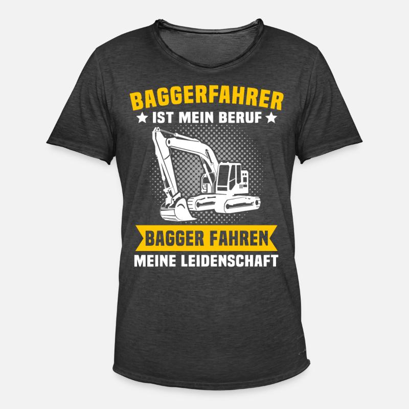 Baggerfuehrer Baggerfahrer - Männer Vintage T-Shirt - Vintage Schwarz