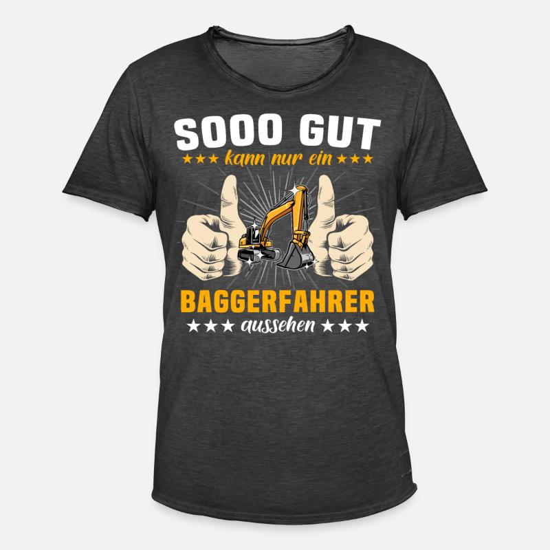 Baggerfuehrer Baggerfahrer - Männer Vintage T-Shirt - Vintage Schwarz