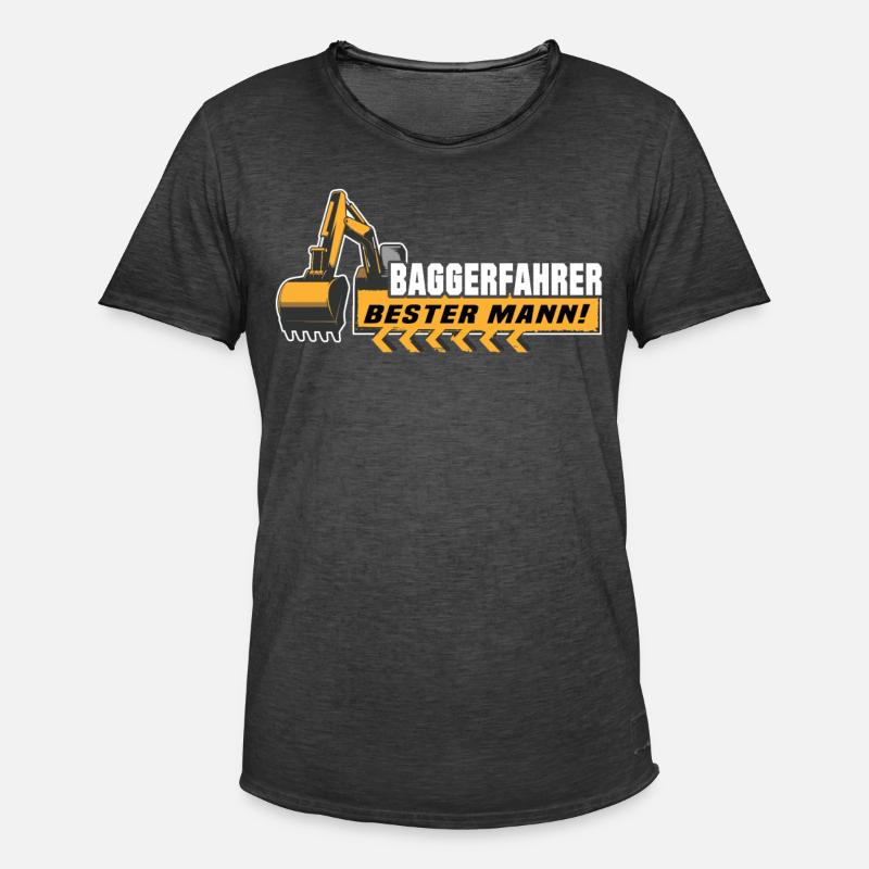 Baggerführer Baggerfahrer - Männer Vintage T-Shirt - Vintage Schwarz