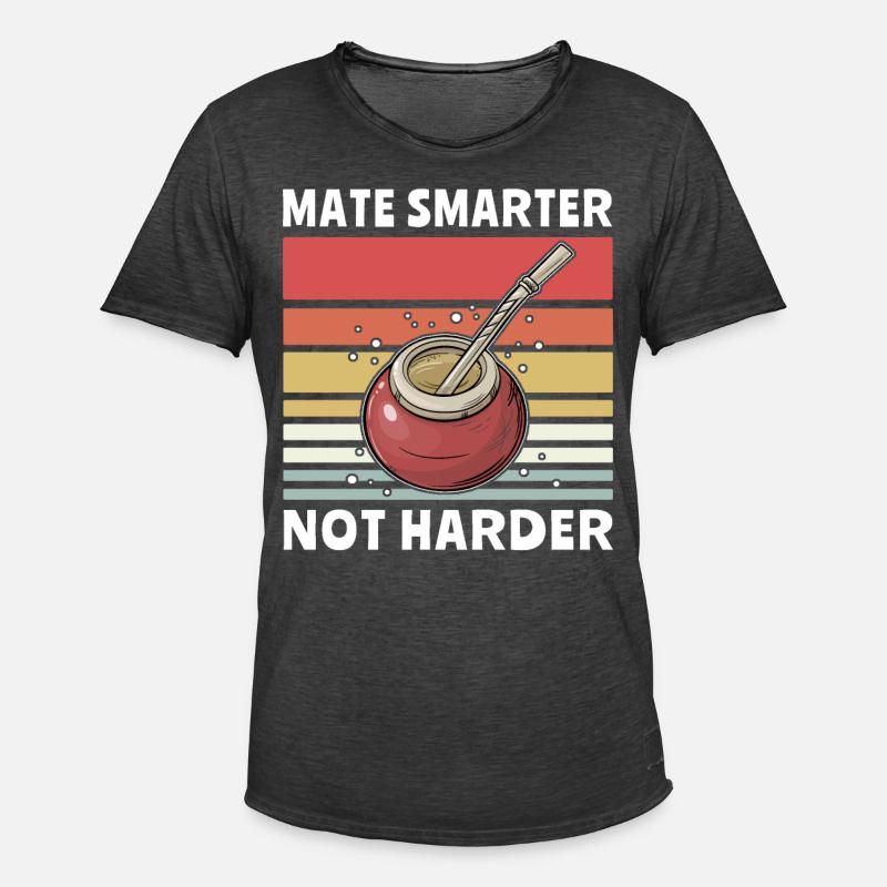 Mate Tee Teetrinker - Männer Vintage T-Shirt - Vintage Schwarz