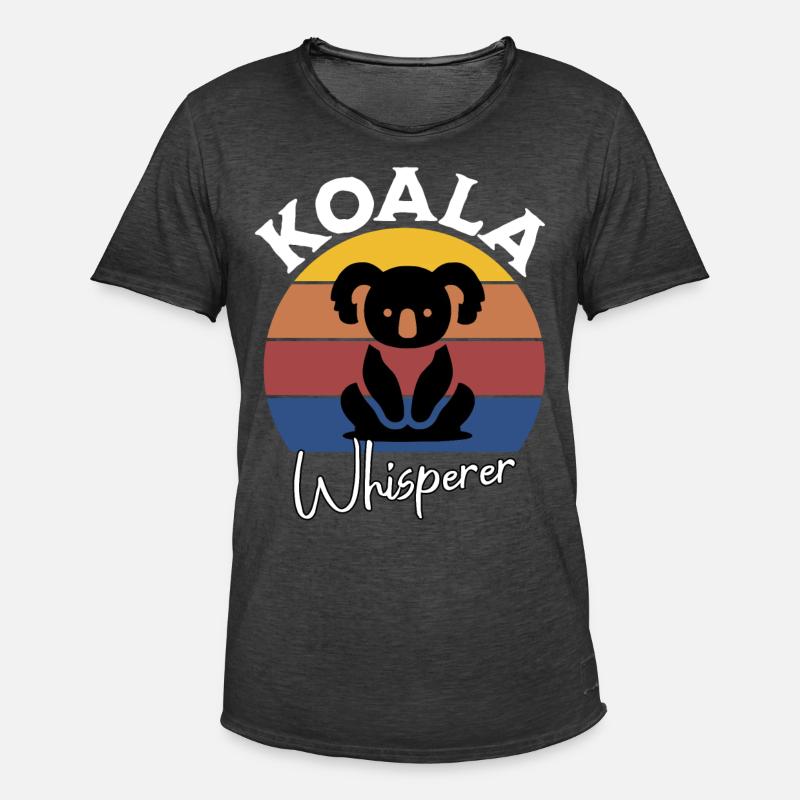 Koala Flüsterer - Männer Vintage T-Shirt - Vintage Schwarz