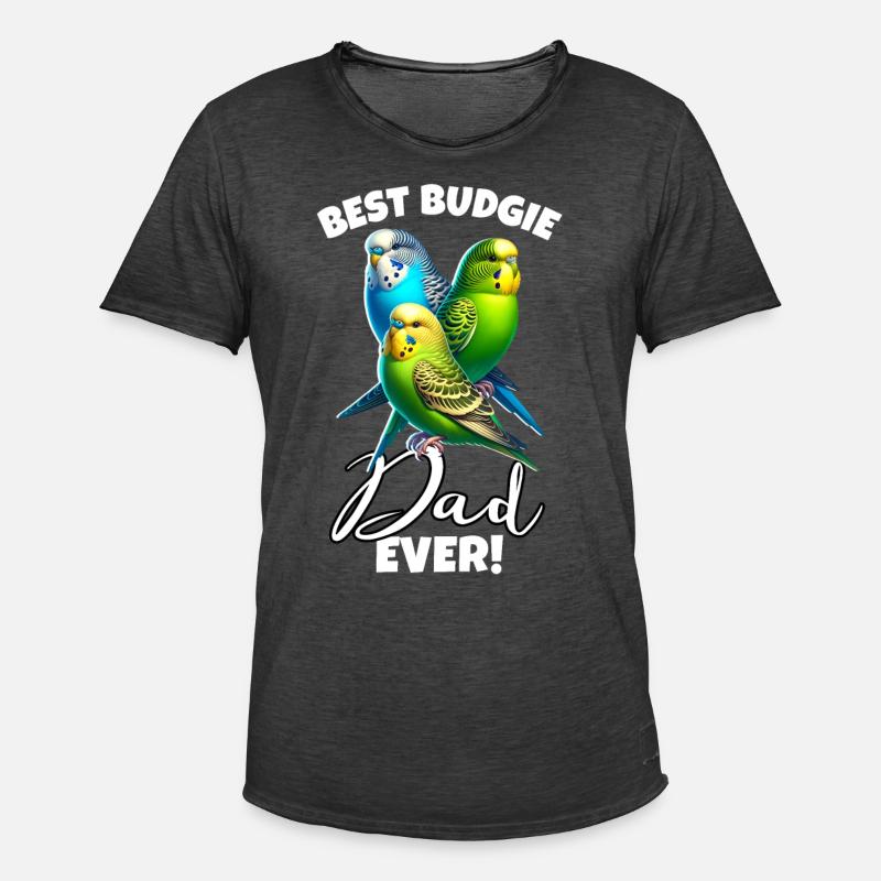 Bester Budgerigar Budgie Papa - Männer Vintage T-Shirt - Vintage Schwarz