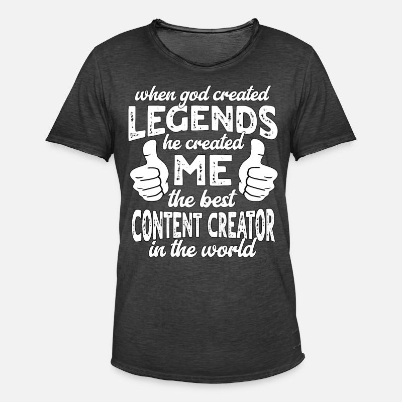 Bester Content Creator Legende - Männer Vintage T-Shirt - Vintage Schwarz