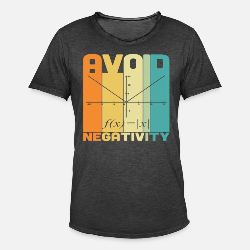 Avoid Negativity Math Quotes - Men's Vintage T-Shirt - washed black