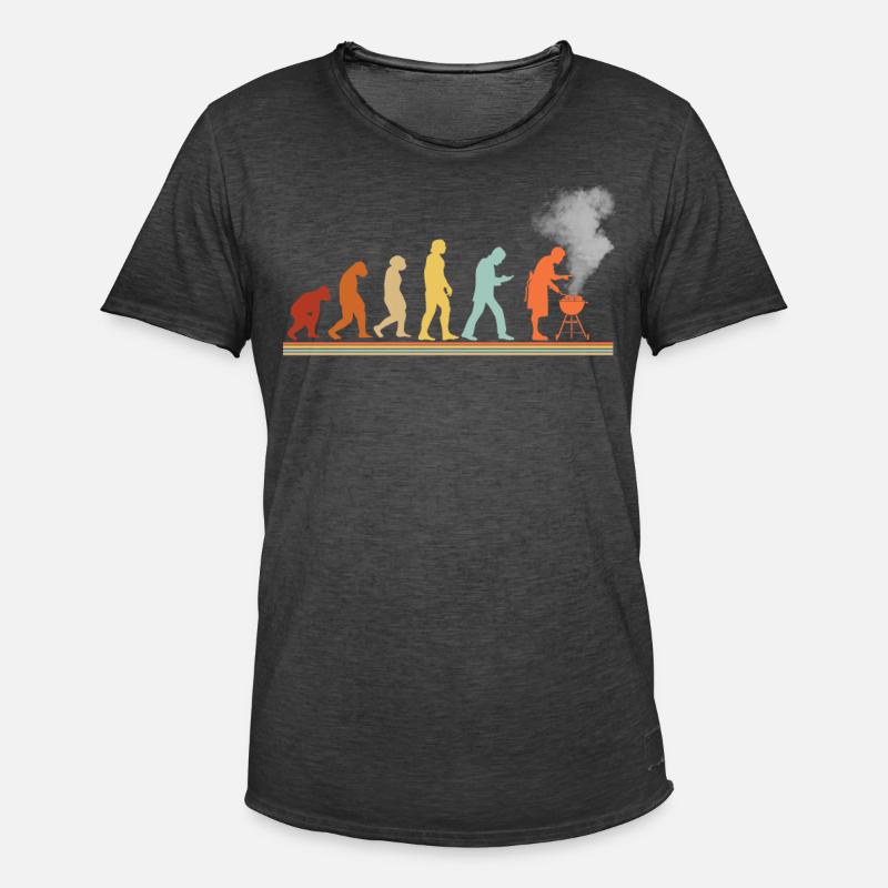 BBQ Barbecue Evolution grillen Barbecue-Grill - Männer Vintage T-Shirt - Vintage Schwarz