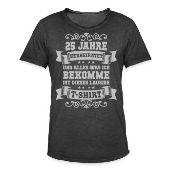 26. Hochzeitstag Silberhochzeit Ehepaar Geschenk - Männer Vintage T-Shirt - Vintage Schwarz - Vorne
