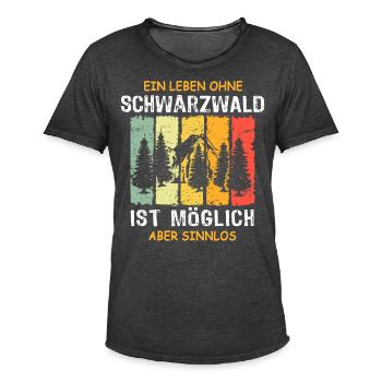 Schwarzwälder Sprüche Schwarzwald - Männer Vintage T-Shirt - Vintage Schwarz - Vorne - Jose (178cm)