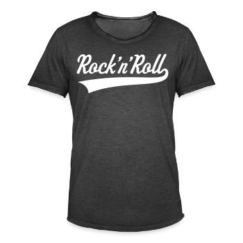 Rock 'n' Roll / Rock And Roll / Rock & Roll - Männer Vintage T-Shirt - Vintage Schwarz - Vorne
