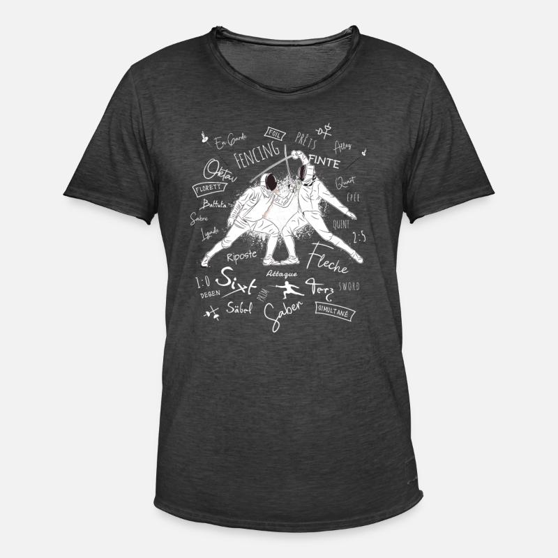 Fechten Begriffe Training Geschenk - Männer Vintage T-Shirt - Vintage Schwarz