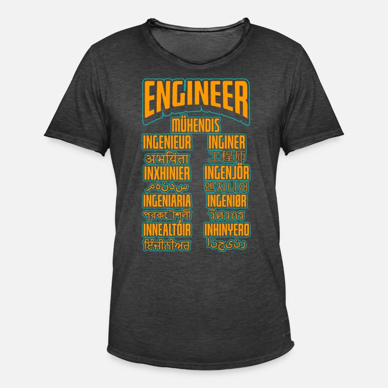 Language Engineer Engineering Career - Men's Vintage T-Shirt - washed black