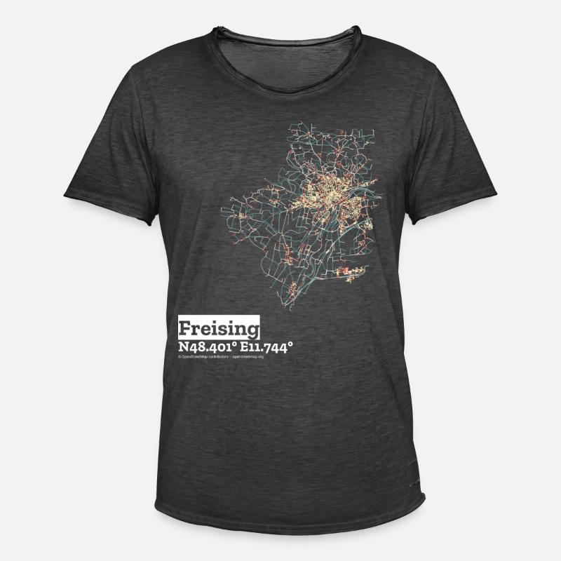 Freising Basic Pastels - Männer Vintage T-Shirt - Vintage Schwarz
