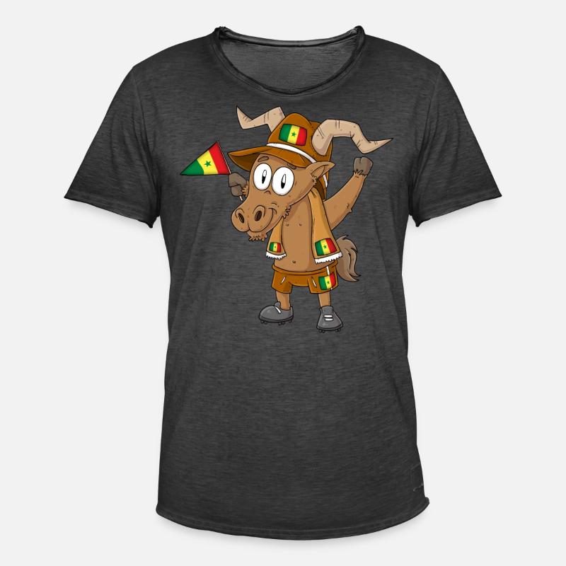Senegal Steinbock Fan - Männer Vintage T-Shirt - Vintage Schwarz