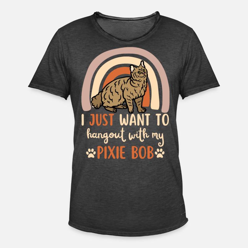 Süße Pixie Bob Katze - Männer Vintage T-Shirt - Vintage Schwarz