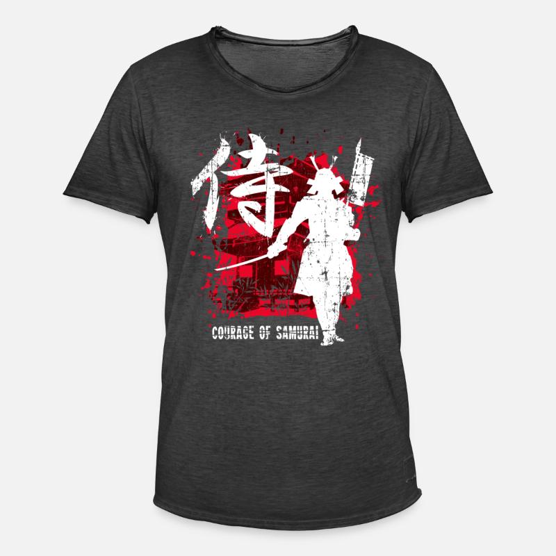 Samurai Krieger Geschenk - Männer Vintage T-Shirt - Vintage Schwarz