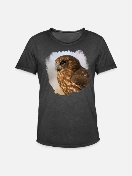 Conception de hibou - T-shirt vintage Homme - noir vintage