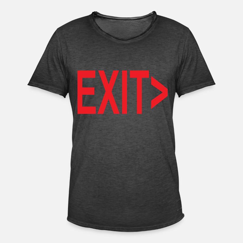 Exit / Exit / Emergency Exit - Men's Vintage T-Shirt - washed black