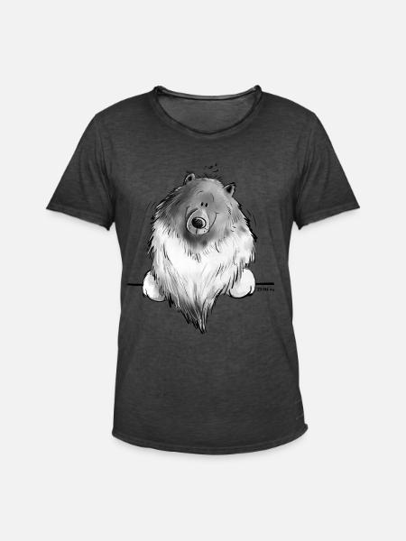 Funny Wolfsspitz I Comic Dog Gift - Men's Vintage T-Shirt - washed black