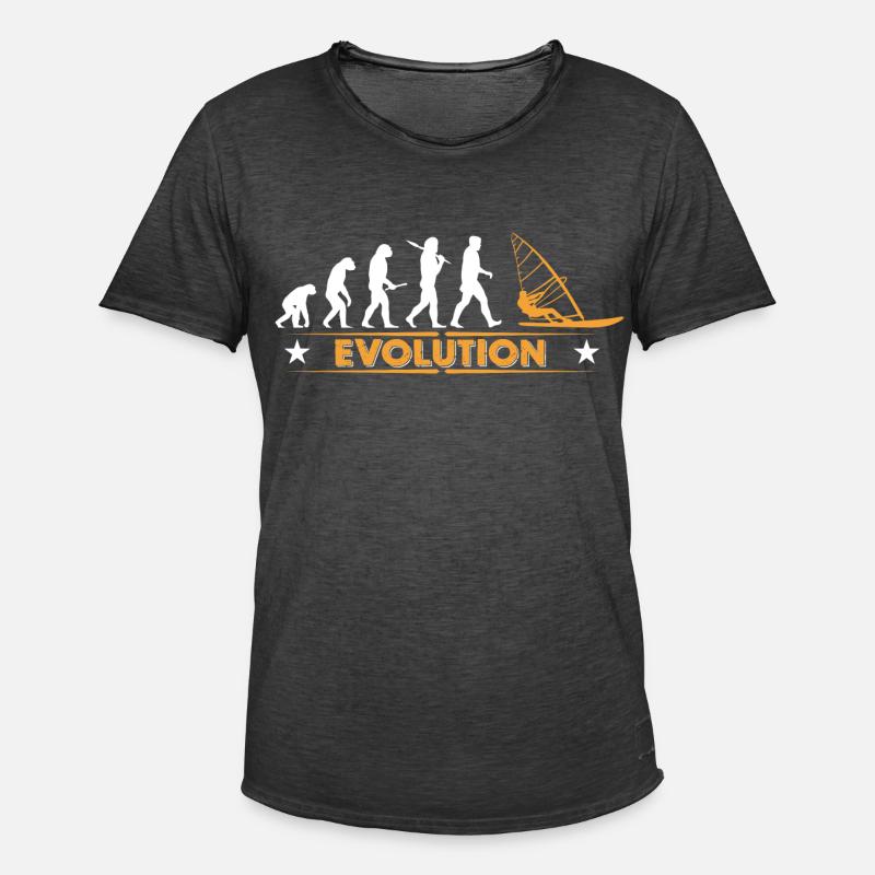 Windsurfen Evolution - orange/weiss - Männer Vintage T-Shirt - Vintage Schwarz