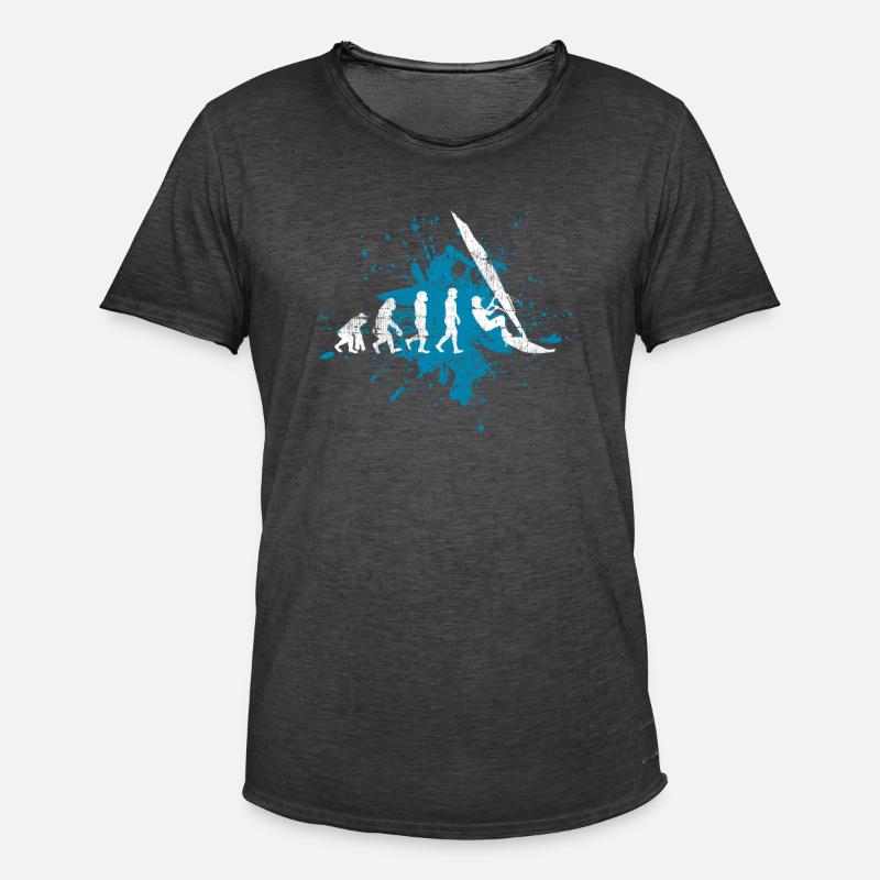 Windsurfing surfer evolution - Men's Vintage T-Shirt - washed black